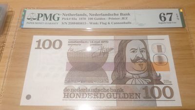 即日起至节前拍卖800以上全部本店贴钱发顺丰避免严重延误【世界钱币收藏】精选微拍第52期 暨2022年第九期 含部分经典高分评级币 1970年荷兰100盾 胖将军 PMG67E 高分尾615