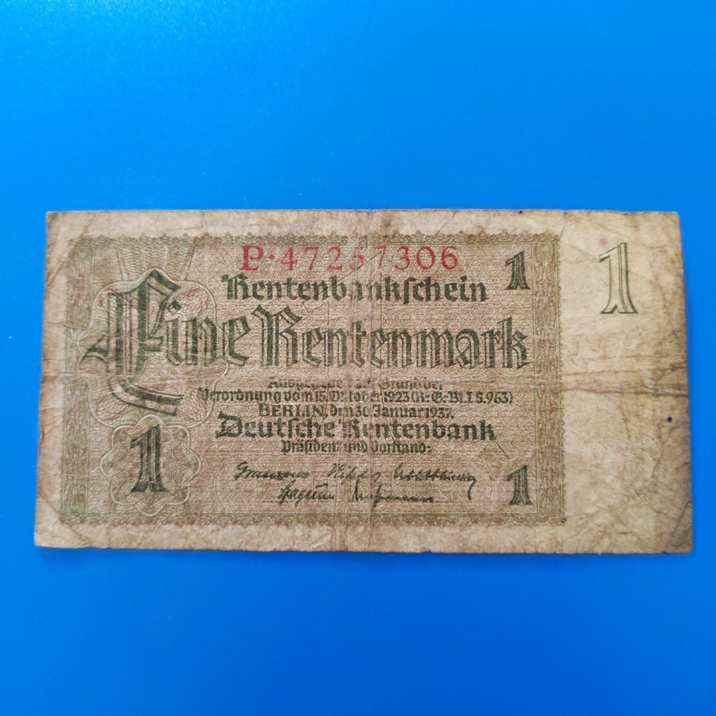王之爱好～外国纸币 1937年，1马克，德国纸币