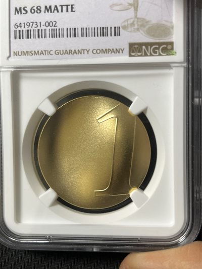 【海寧潮】法国2001年最后的法郎波浪形纪念金币NGC-MS68，750金，26.1克，发行4950枚国际上裸币价格都要11000多