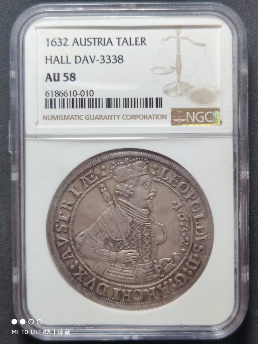 【德藏】世界币章–圣诞专场拍卖 1632年奥地利利奥波德老泰勒银币 NGC AU58