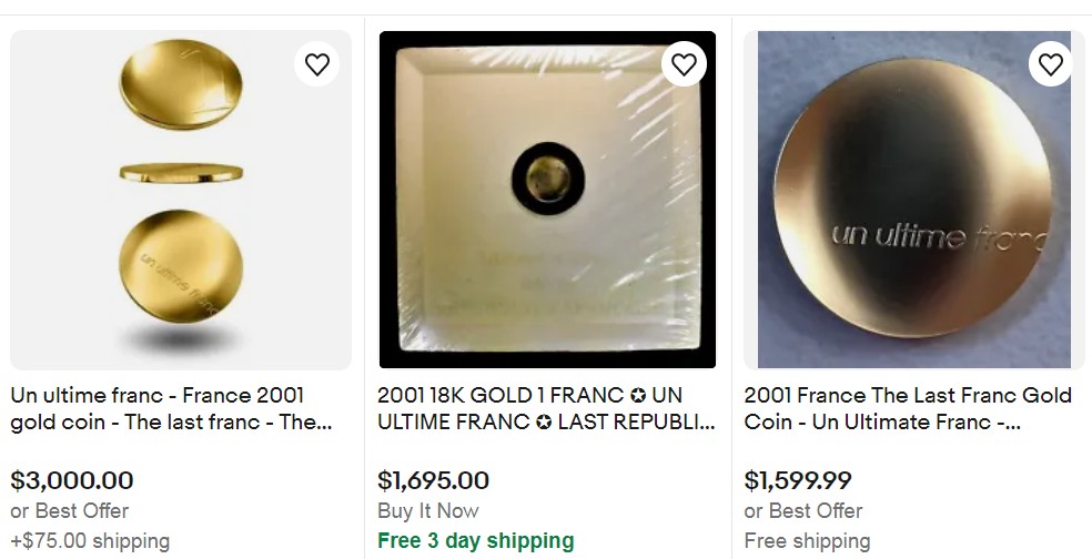 【海寧潮】法国2001年最后的法郎波浪形纪念金币NGC-MS68，750金，26.1克，发行4950枚国际上裸币价格都要11000多