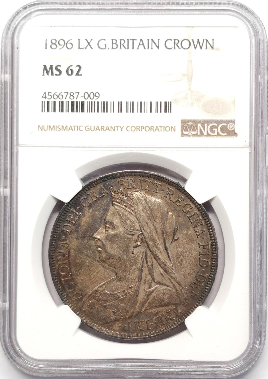 凡希社世界钱币微拍第二百二十三期 荐！1896LX英国老维批纱马剑NGC-MS62重彩包浆！