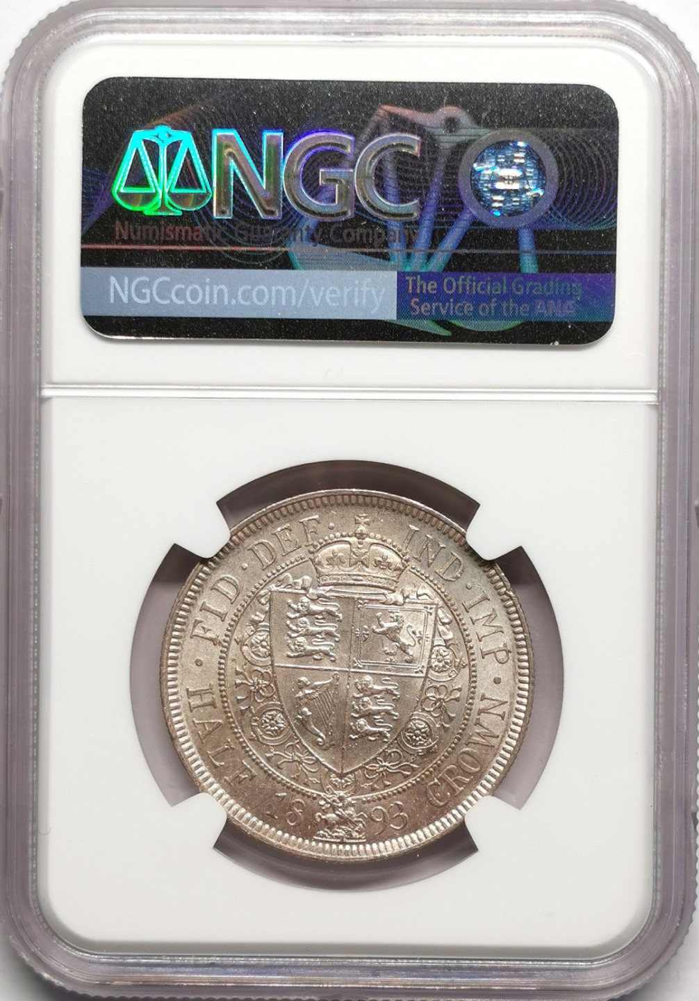 凡希社世界钱币微拍第二百二十三期 1893英国老维批纱半克朗NGC-MS62