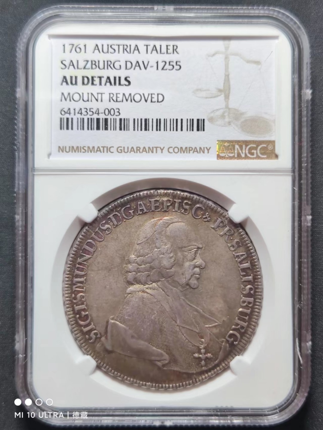 【德藏】世界币章–圣诞专场拍卖 1761年奥地利萨尔茨堡老泰勒银币 NGC AU