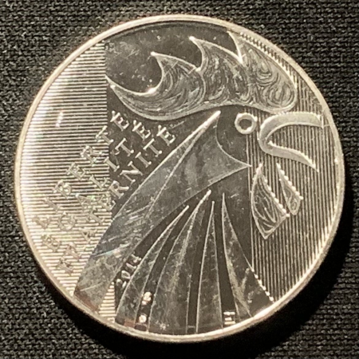 紫瑗钱币——第249期拍卖 法国 2014年 大公鸡 10欧元 17克 0.9银 UNC