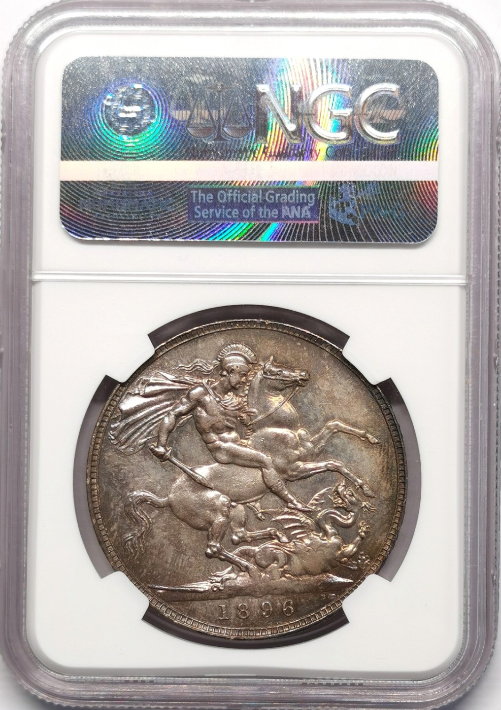 凡希社世界钱币微拍第二百二十三期 荐！1896LX英国老维批纱马剑NGC-MS62重彩包浆！