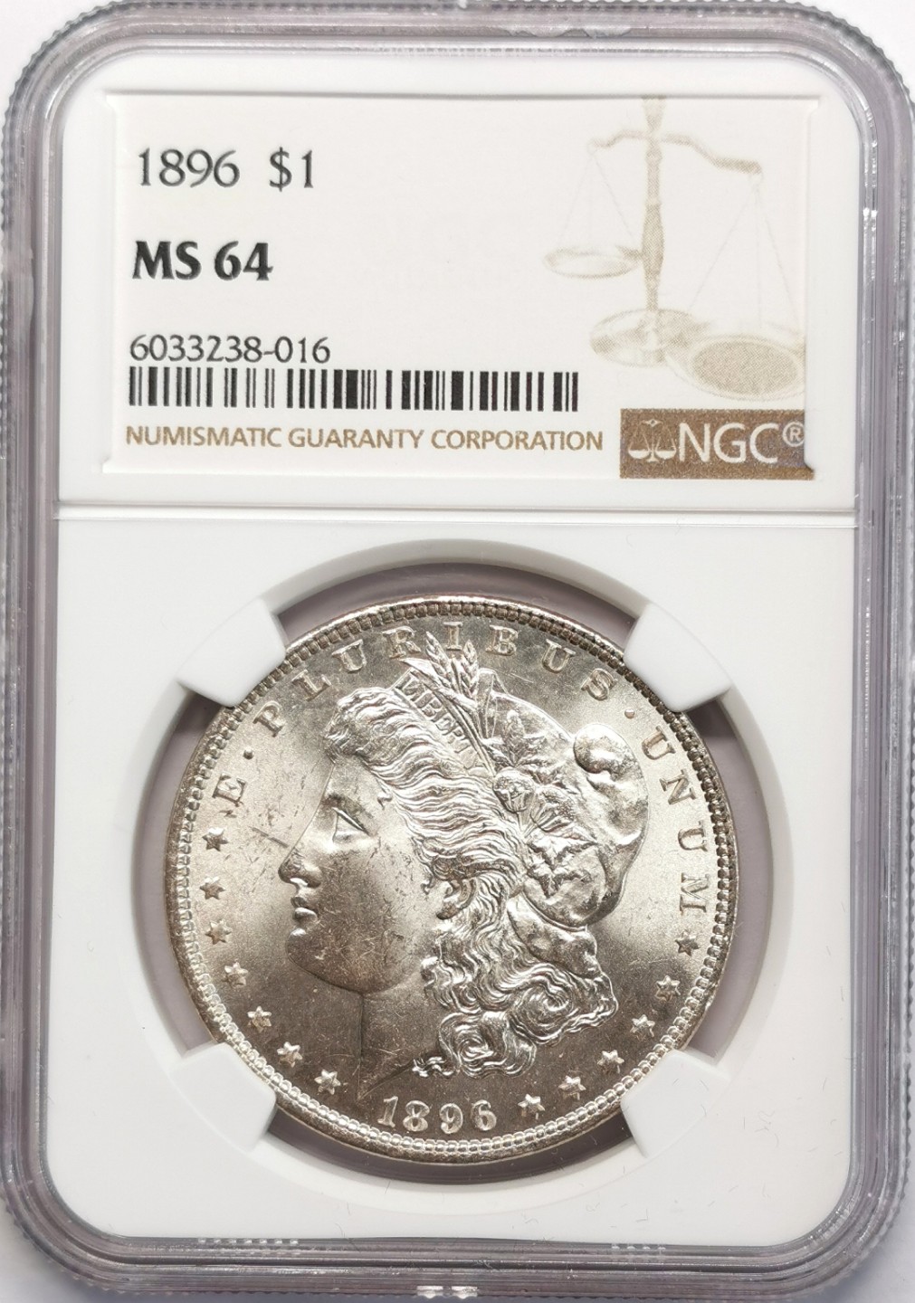 凡希社世界钱币微拍第二百二十三期 1896美国摩根壹元NGC-MS64