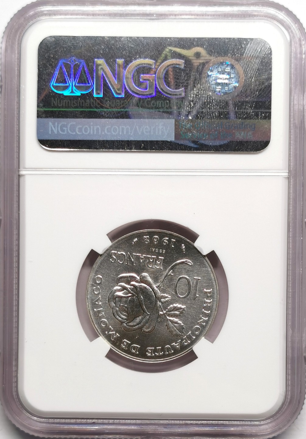 凡希社世界钱币微拍第二百二十三期 1982摩纳哥格蕾丝公主银样币NGC-MS67