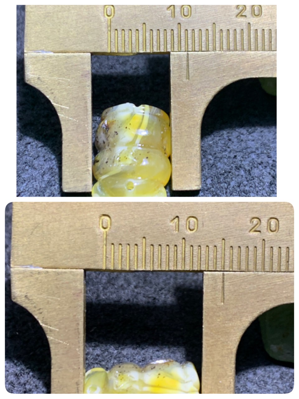 天然通货乌克兰蜜蜡雕刻小熊吊坠一个