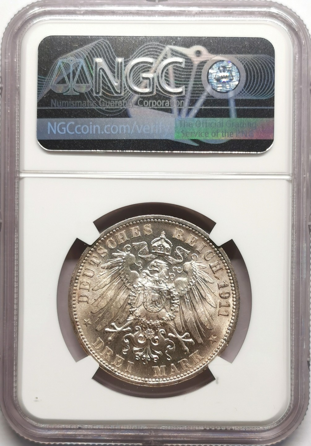 凡希社世界钱币微拍第二百二十三期 1911符腾堡3马克纪念银币NGC-MS65