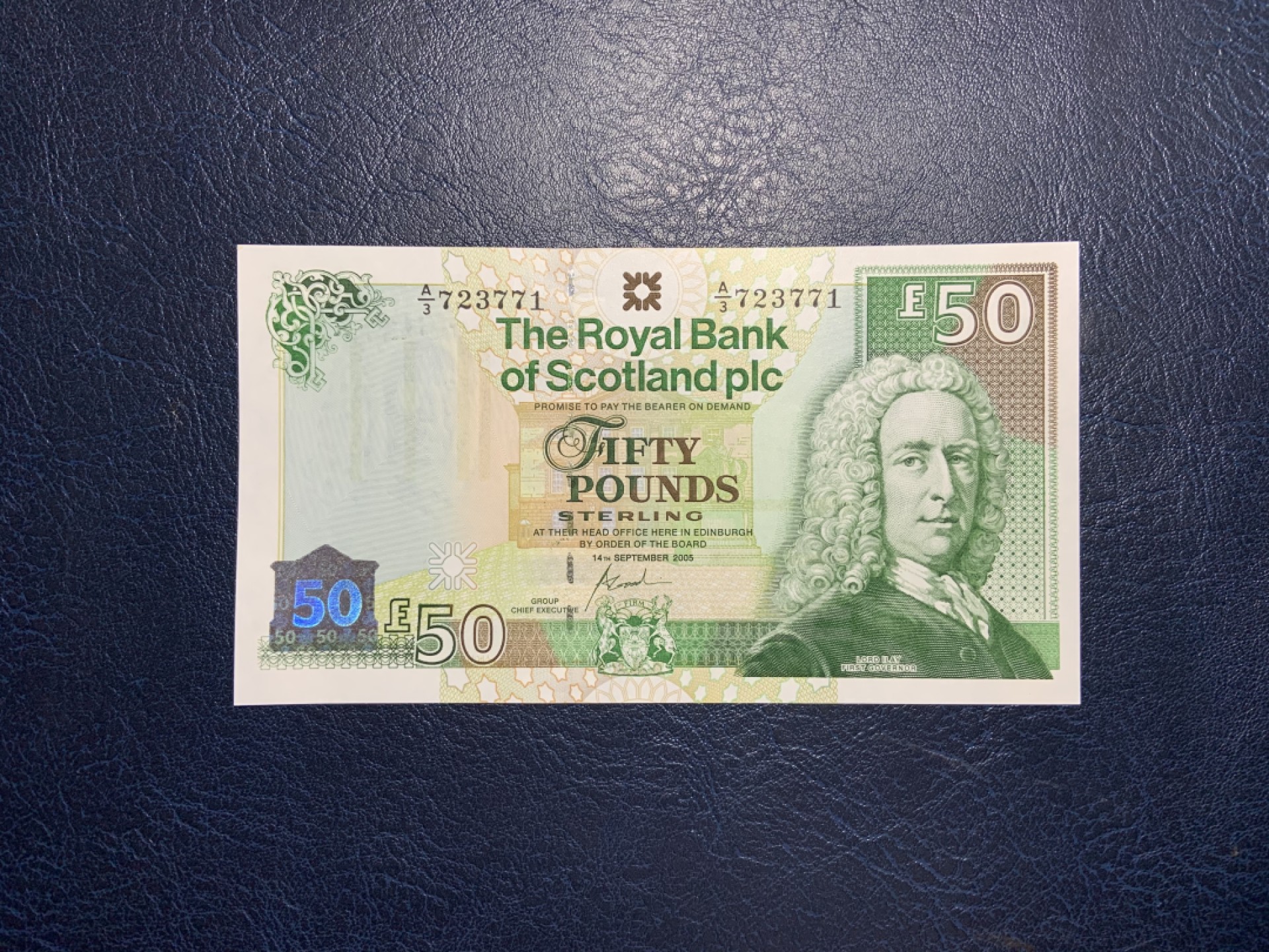 收藏联盟Quantum Auction 第220期拍卖  苏格兰皇家银行2005年50镑 品相全新UNC 