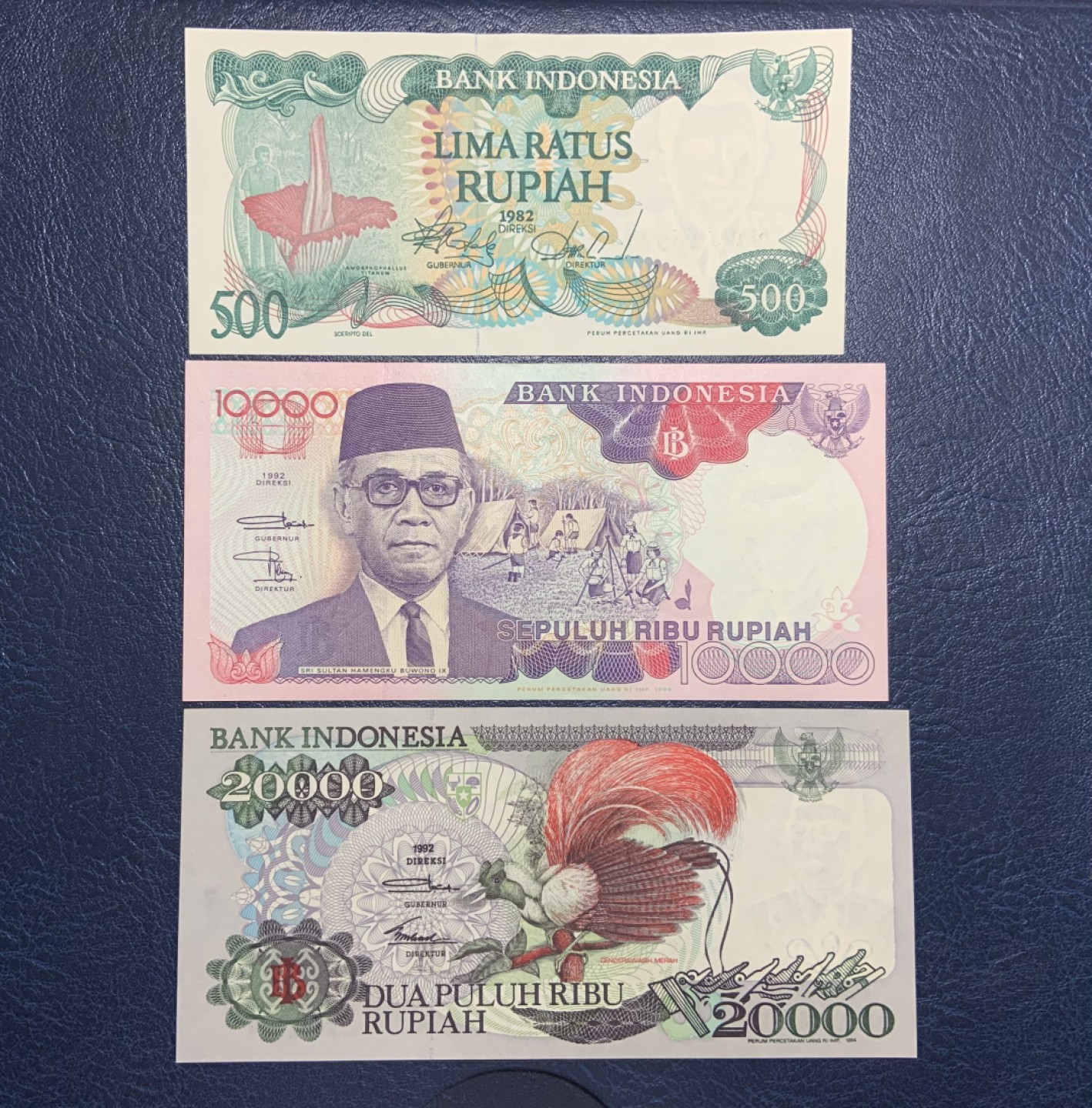 收藏联盟Quantum Auction 第220期拍卖  印度尼西亚1955年500-20000卢比 品相全新UNC