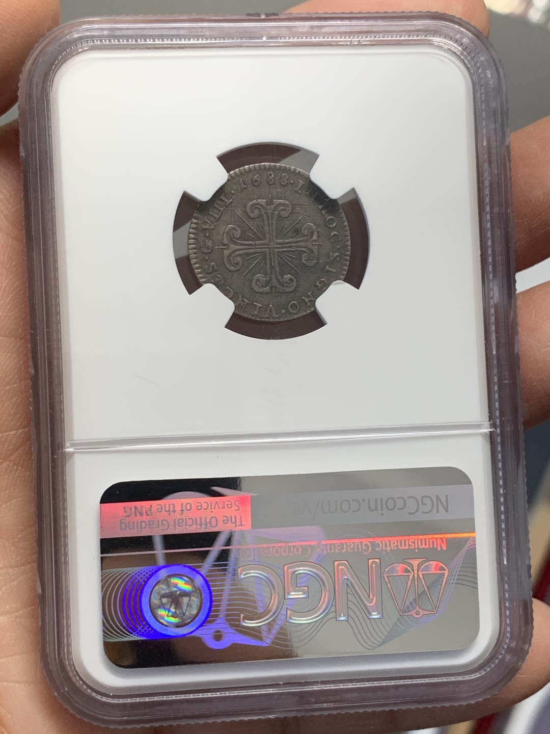 《竞宝斋》第125场-周日，周一 ，2场连拍（全场包邮） NGC XF1688年意大利那不勒斯8Grana少见原味美品