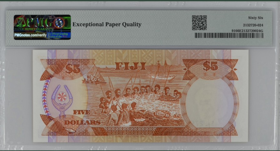 收藏联盟Quantum Auction 第221期拍卖 （已更新） 斐济群岛1989年5元 PMG66
