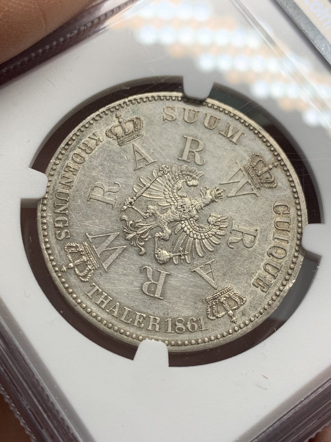 《竞宝斋》第125场-周日，周一 ，2场连拍（全场包邮） NGC-UNCD 德国 1861年 普鲁士毛衣泰勒 性价比最高的泰勒