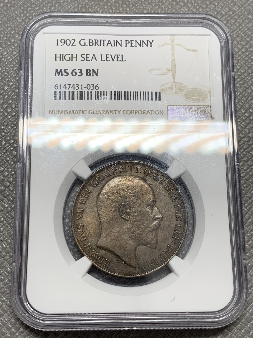 《竞宝斋》第125场-周日，周一 ，2场连拍（全场包邮） NGC MS63 BN 英国 1902年 爱七 1便士大铜币
