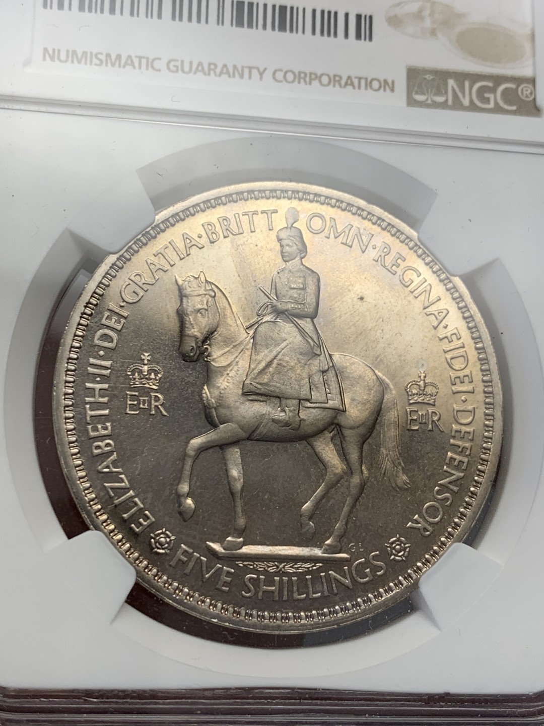 《竞宝斋》第125场-周日，周一 ，2场连拍（全场包邮） NGC-PF63 1953年伊丽莎白二世首年加冕克朗，热门品种