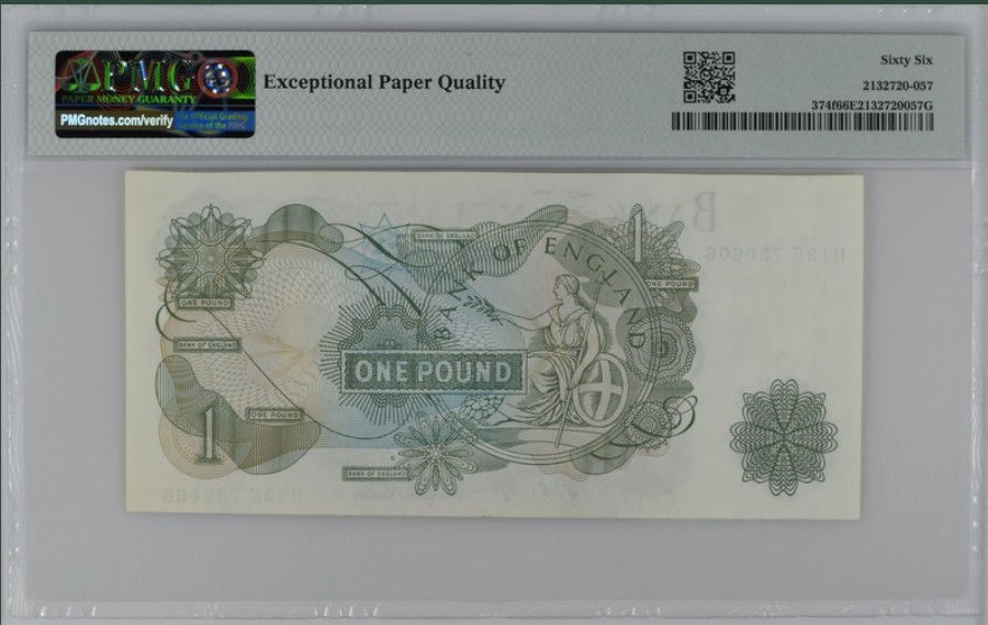 收藏联盟Quantum Auction 第221期拍卖 （已更新） 英国1966-70年1镑 PMG66