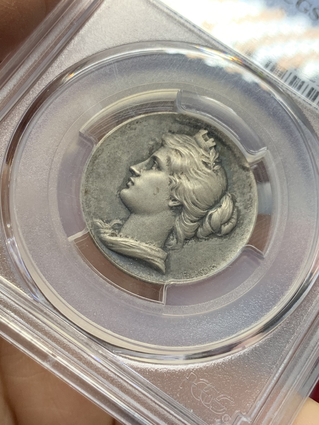 《竞宝斋》第125场-周日，周一 ，2场连拍（全场包邮） PCGS SP62 1898年瑞士苏黎世女神射击节银章 女神楚楚动人 狮子可爱生动 低评好品好状态