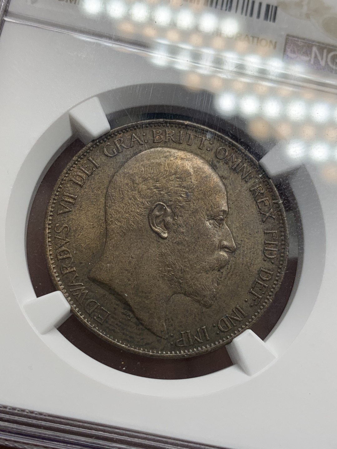 《竞宝斋》第125场-周日，周一 ，2场连拍（全场包邮） NGC MS63 BN 英国 1902年 爱七 1便士大铜币