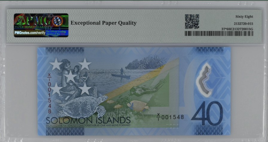 收藏联盟Quantum Auction 第221期拍卖 （已更新） 斐济群岛2018年40元独立四十周年纪念钞 PMG68 补号