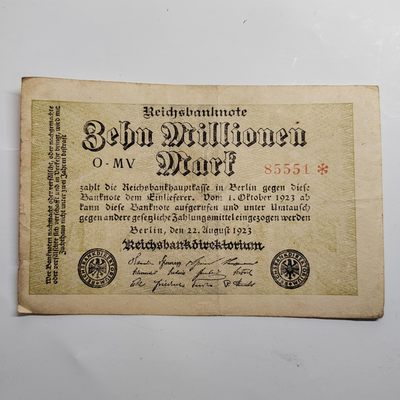 王之爱好～外国纸币 - 1923年，一千万马克，德国纸币