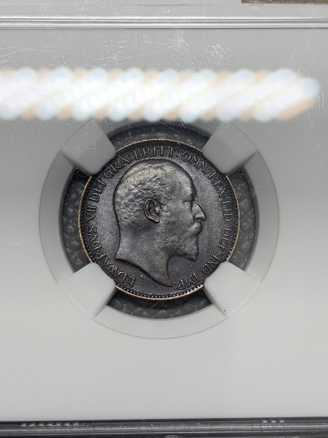 《竞宝斋》第125场-周日，周一 ，2场连拍（全场包邮） NGC-MS64BN  英国 爱七 1907  1法新  铸造厂黑化