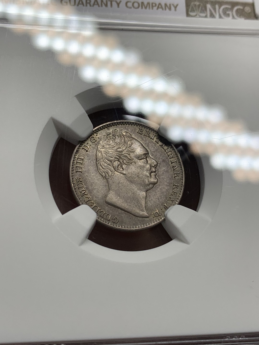 《竞宝斋》第125场-周日，周一 ，2场连拍（全场包邮） NGC MS64 英国 1837年 威廉四世 4便士 灌足节 银币 64分 PL底板 4便士最大的面值 可配对