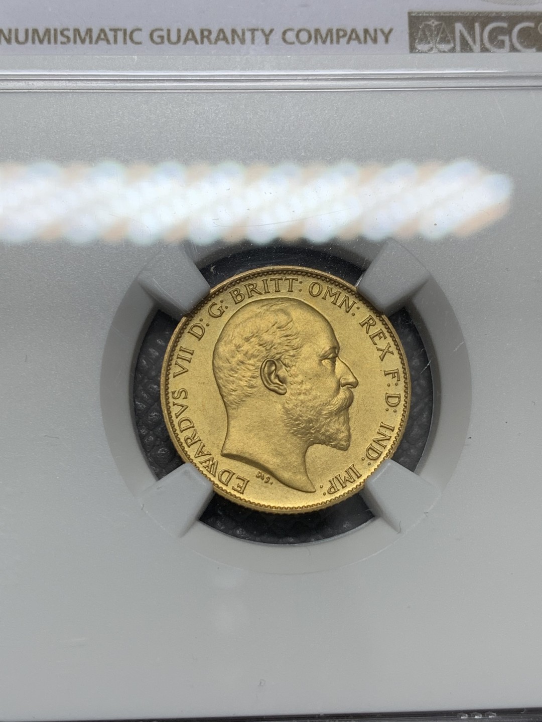《竞宝斋》第125场-周日，周一 ，2场连拍（全场包邮） NGC PF63MATTE 英国1902年爱七精制 1/2索维林金币更高分就7枚 金币还是精制的好