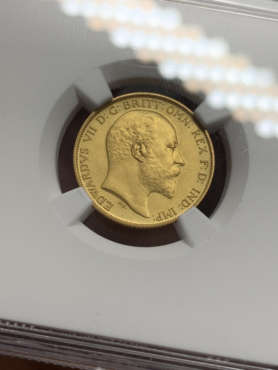 《竞宝斋》第125场-周日，周一 ，2场连拍（全场包邮） NGC PF63MATTE 英国1902年爱七精制 1/2索维林金币更高分就7枚 金币还是精制的好