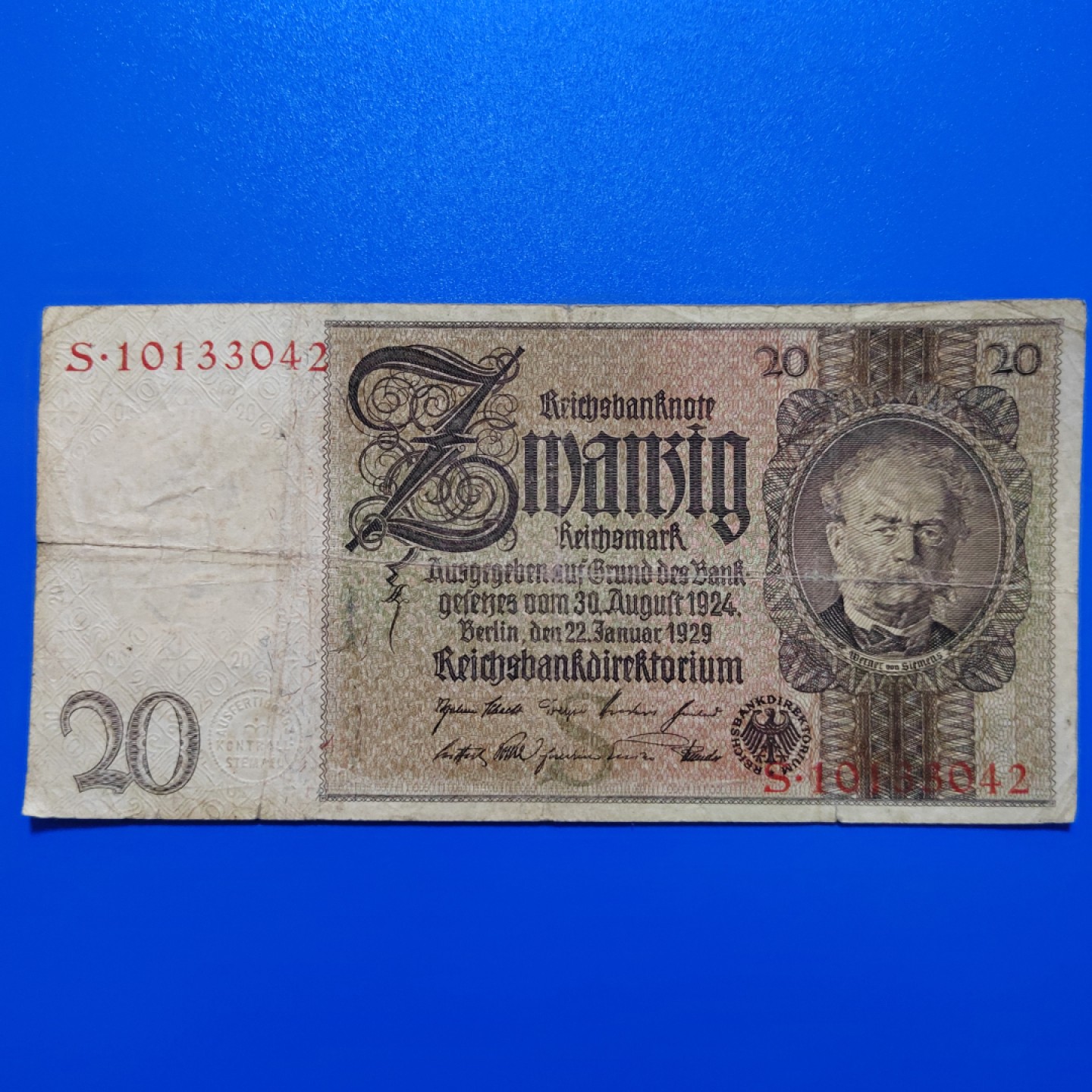 王之爱好～外国纸币 1929年，20马克，德国纸币