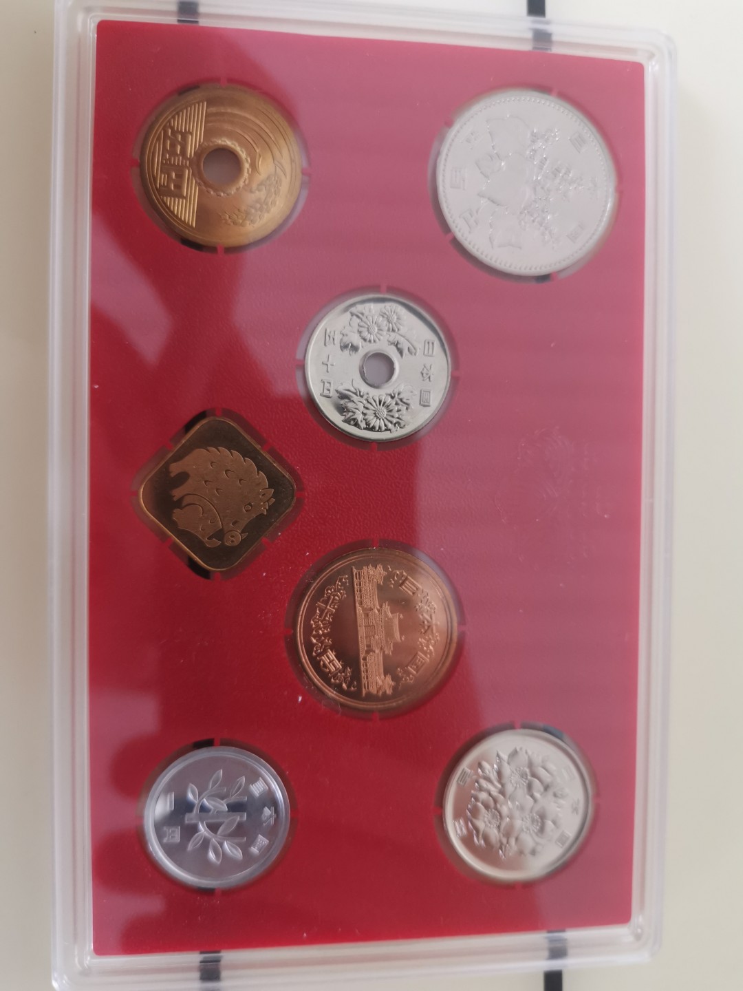 小岛钱币 第一拍  日本纪念币专场 满百包邮 平成7年 1995 1—500円带猪年纪念章