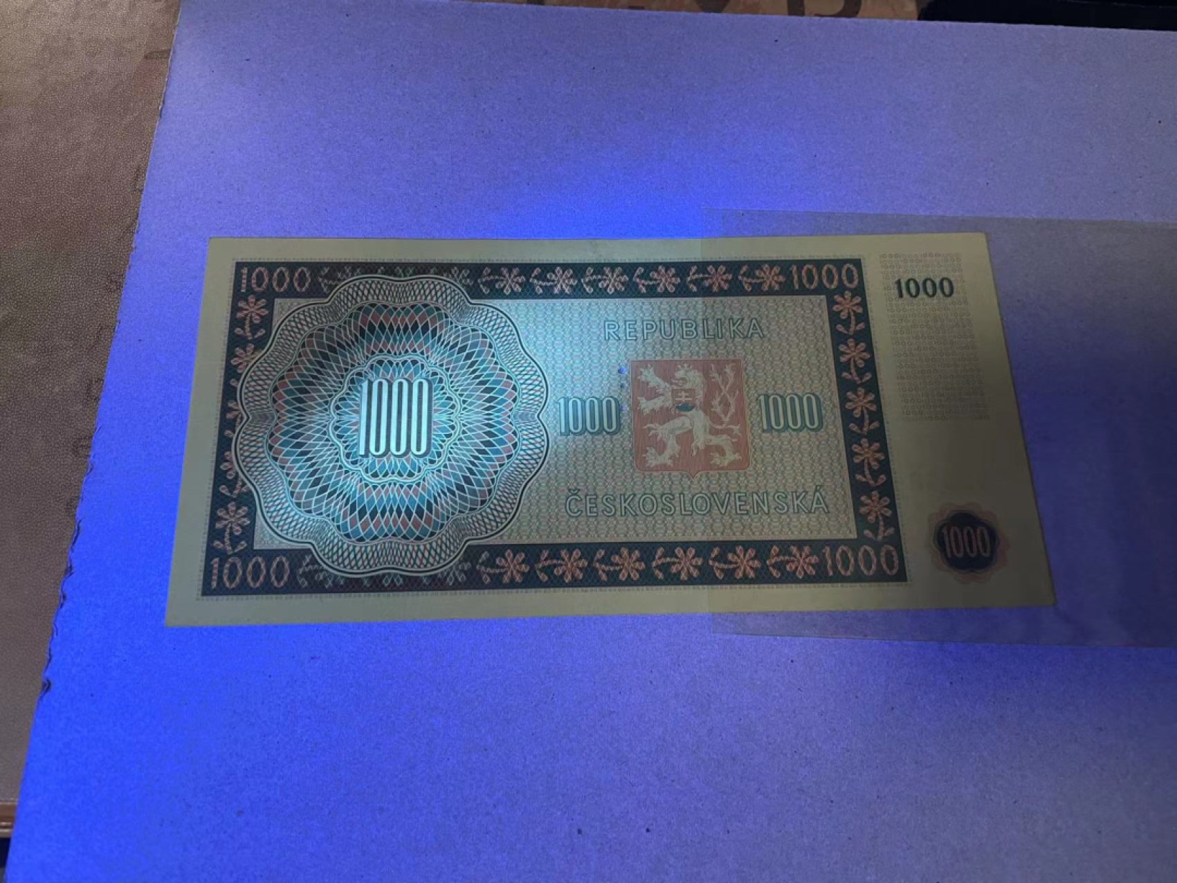 【Blue Auction】✨世界纸币精拍第269期——圣诞专场（Thanks for Mobing） 【样钞】捷斯 1945年 1000克朗 UNC- 大票幅 