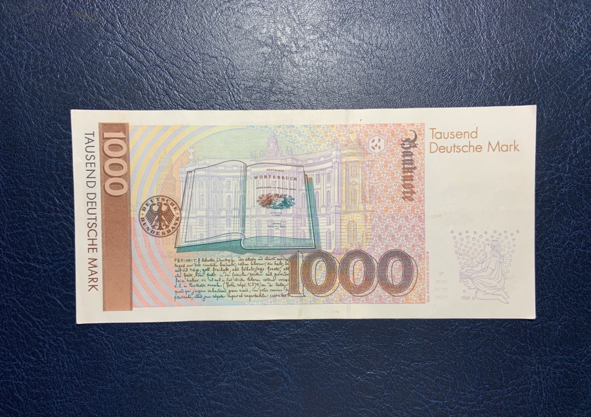 收藏联盟Quantum Auction 第221期拍卖 （已更新） 德国联邦1991年1000马克 品相AU- 童话大师格林兄弟