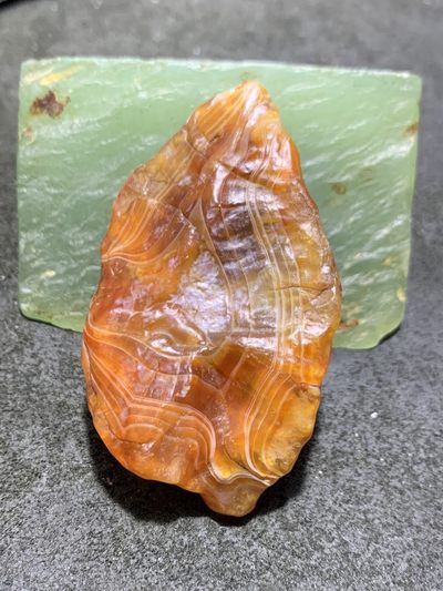 仅此一颗，精美千层纹阿拉善红白双色玛瑙原石一颗， - 仅此一颗，精美千层纹阿拉善红白双色玛瑙原石一颗，