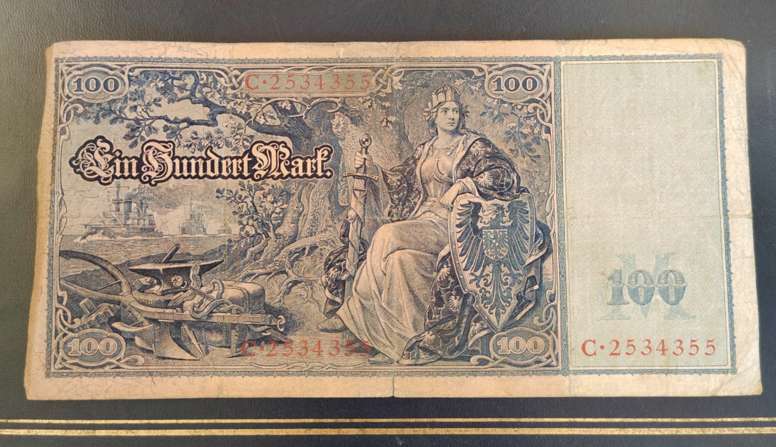 王之爱好～外国纸币 1909年，100马克，德国纸币
