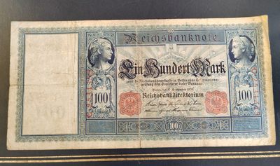 王之爱好～外国纸币 - 1909年，100马克，德国纸币