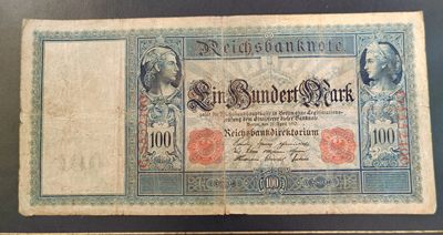 王之爱好～外国纸币 - 1910年，100马克，德国纸币