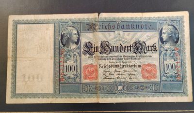 王之爱好～外国纸币 - 1910年，100马克，德国纸币