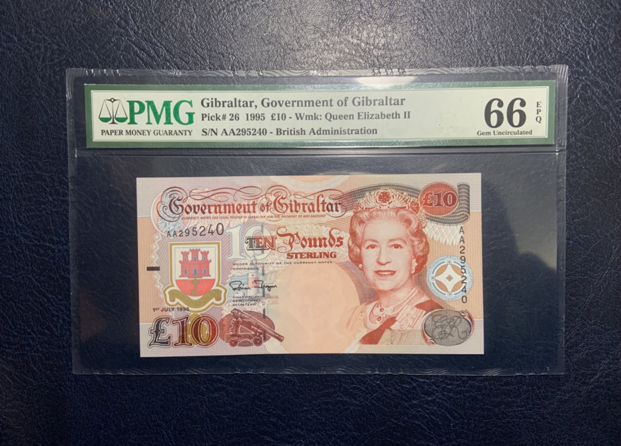 收藏联盟Quantum Auction 第221期拍卖 （已更新） 直布罗陀1995年10镑 PMG66 首发AA冠