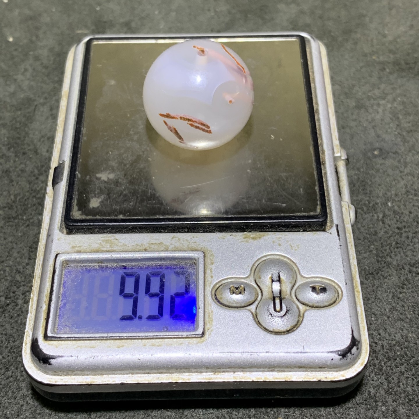 天然冰透高润度水草玛瑙圆珠一颗