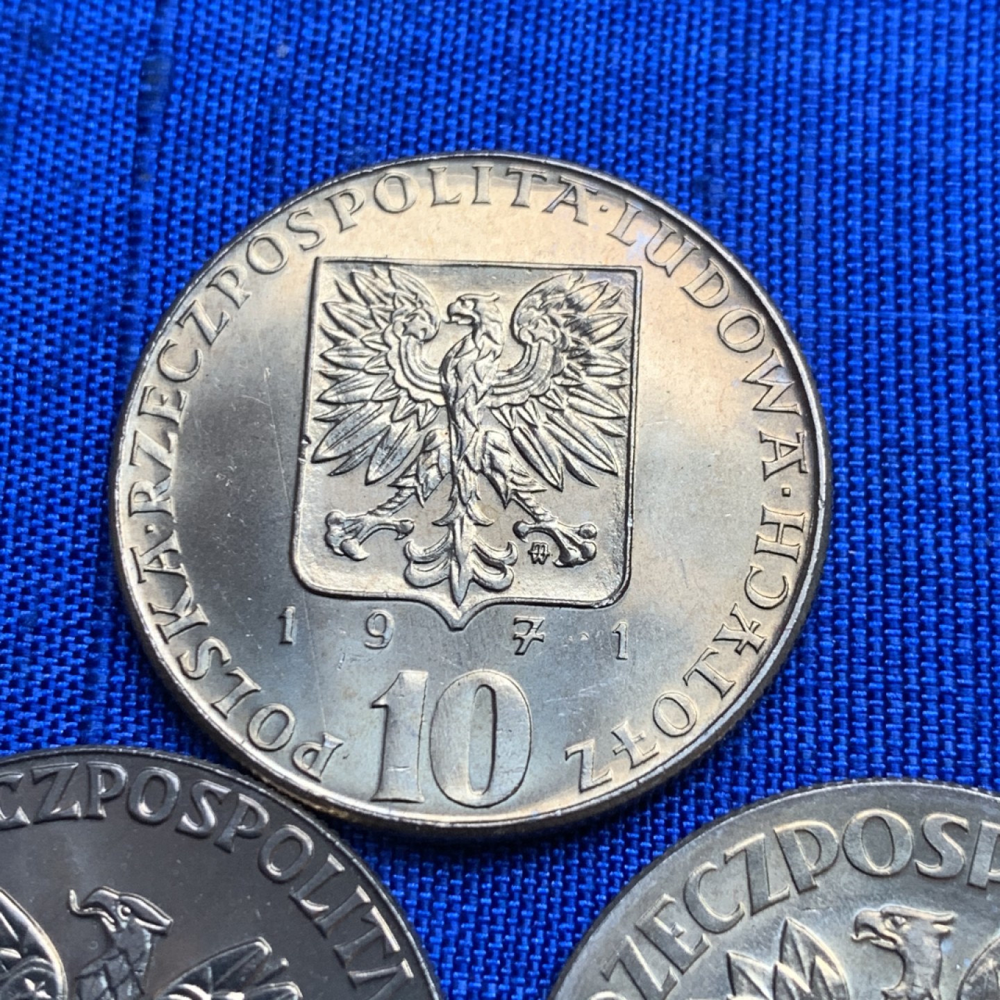 《竞宝斋》第128场-周日，周一 ，2场连拍（全场包邮） 波兰  1971  FAO纪念币三枚 含两枚样币