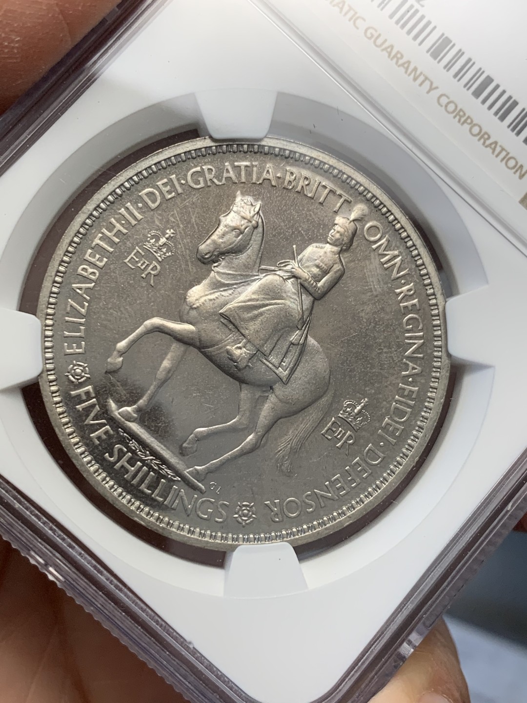 《竞宝斋》第128场-周日，周一 ，2场连拍（全场包邮） NGC-PF64 1953年 英国 伊丽莎白二世首年加冕克朗，热门品种