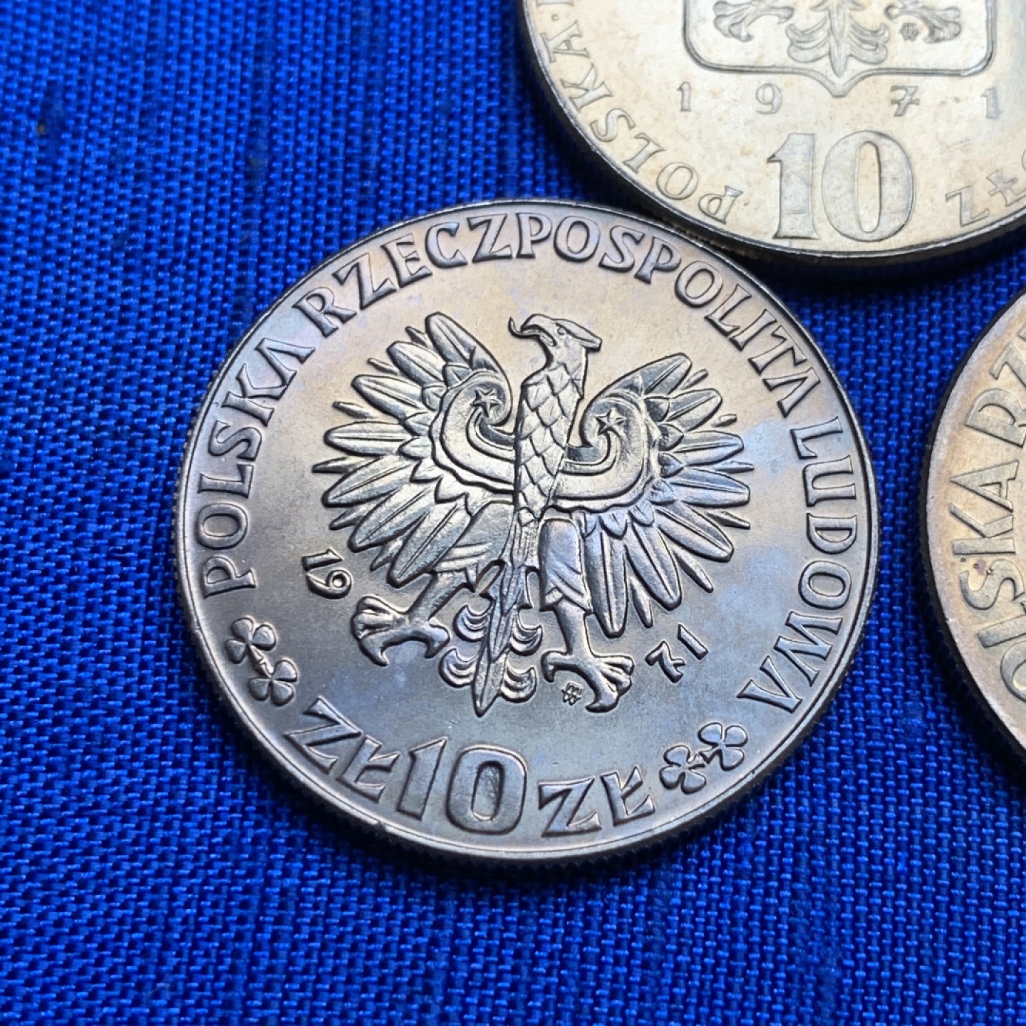 《竞宝斋》第128场-周日，周一 ，2场连拍（全场包邮） 波兰  1971  FAO纪念币三枚 含两枚样币