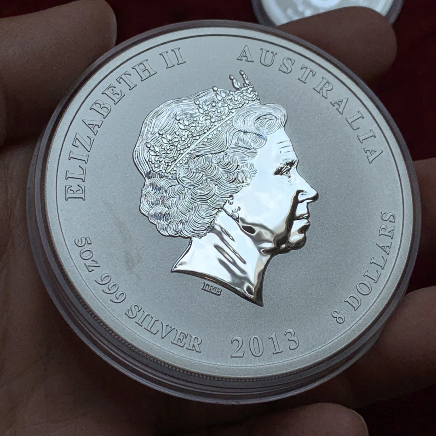 《竞宝斋》第128场-周日，周一 ，2场连拍（全场包邮） 澳大利亚 2013年 蛇年银币3枚一组 1枚5盎司，1枚1盎司，1枚1/2盎司 总6.5盎司202.15克 999银 少见品种