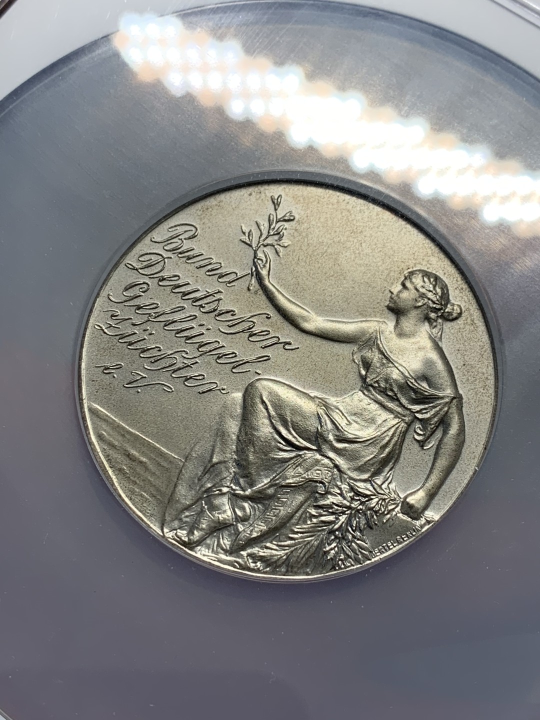 《竞宝斋》第128场-周日，周一 ，2场连拍（全场包邮） NGC MS64 19世纪德国女神大银章 品相完美