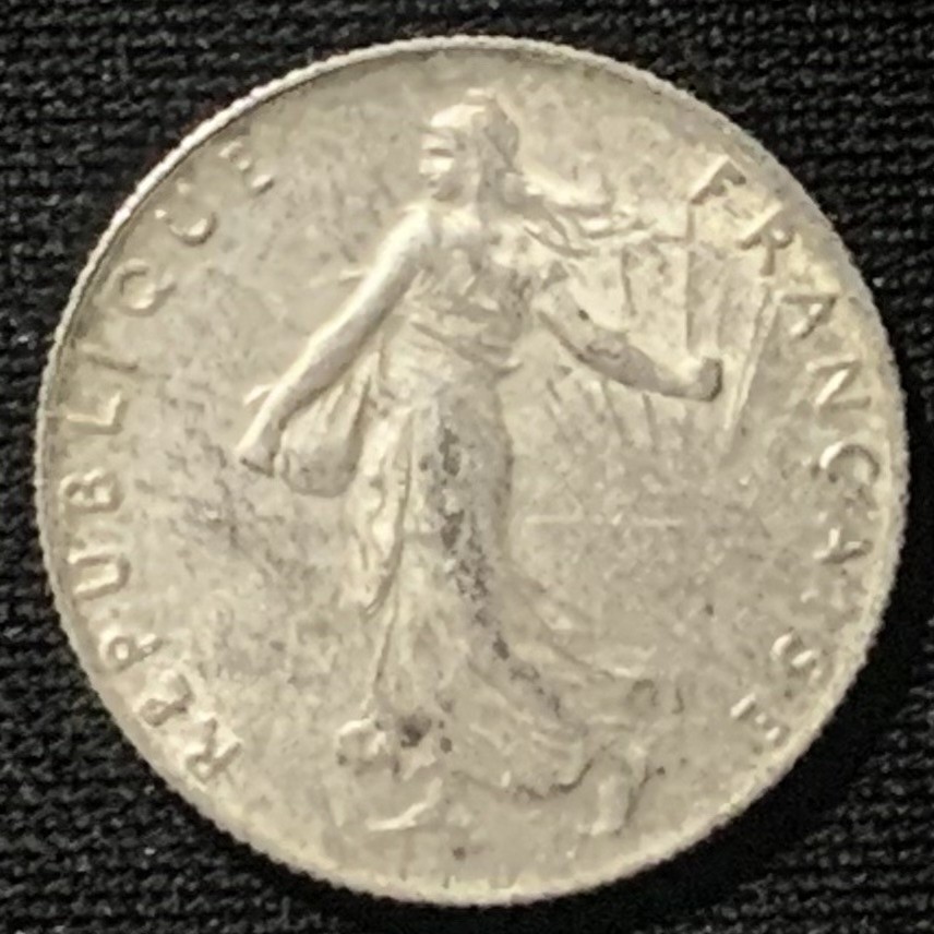 紫瑗钱币——第244期拍卖 法国 1916年 播种女神 50分 2.5克 0.835银