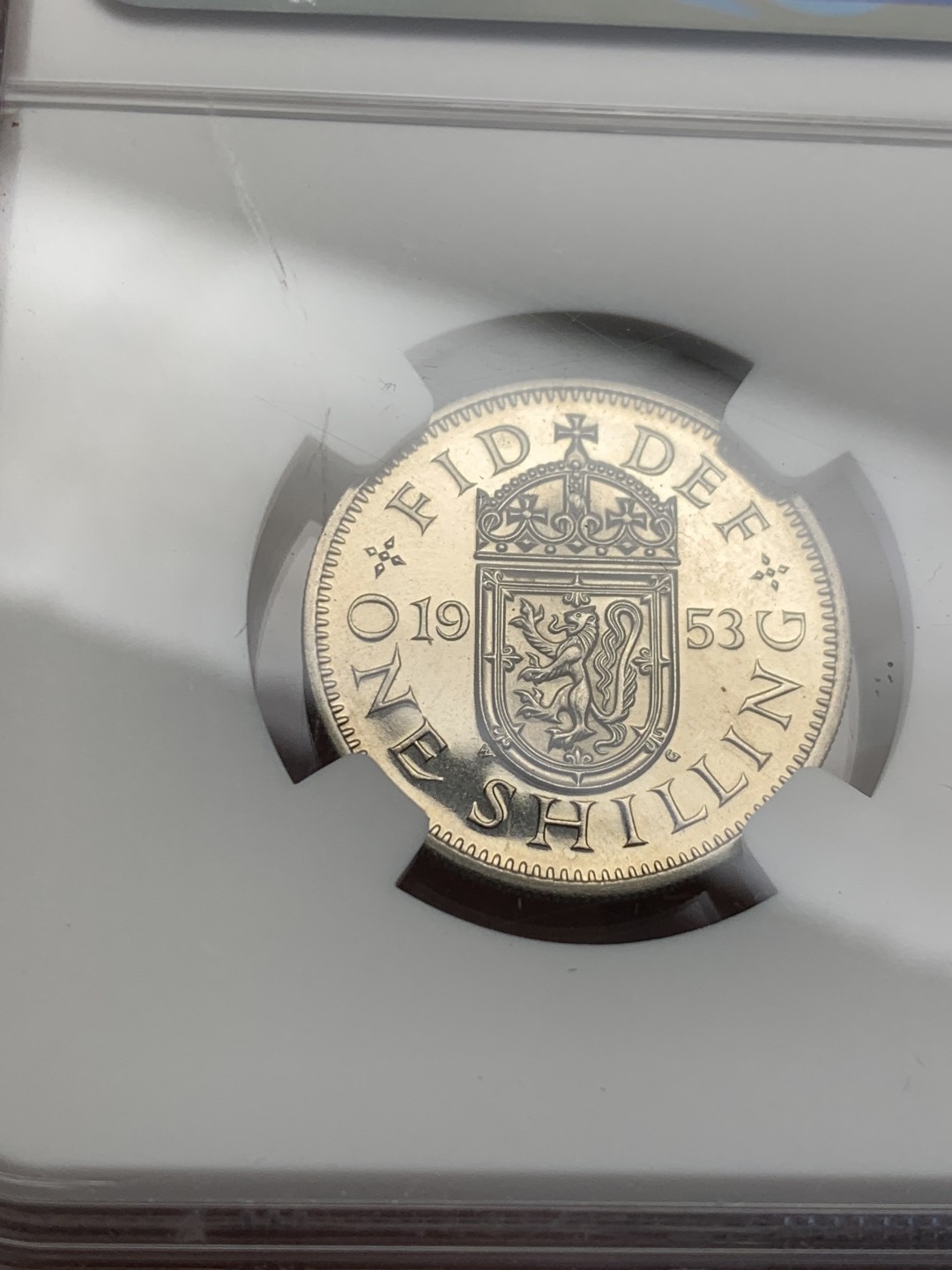 《竞宝斋》第128场-周日，周一 ，2场连拍（全场包邮） NGC PR 1953英国伊丽莎白加冕首年精制1先令（scottish）