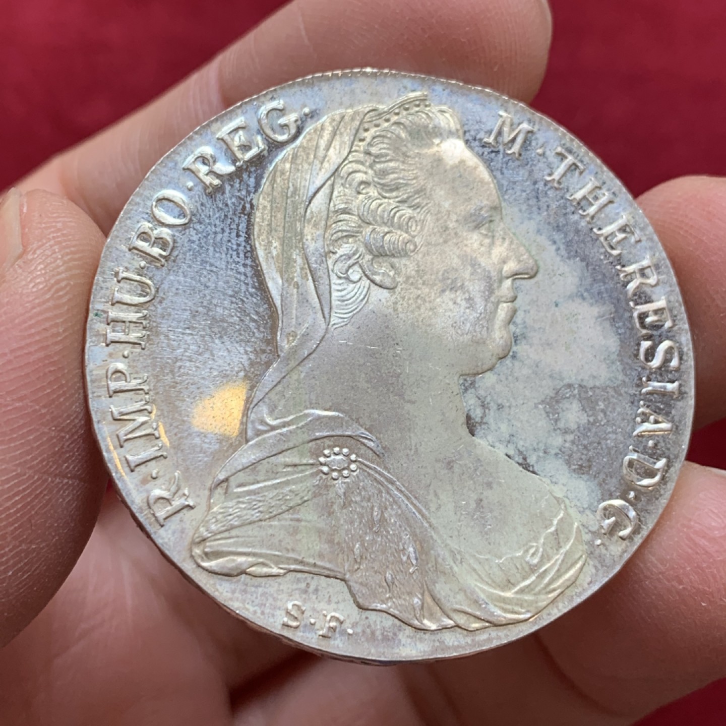 《竞宝斋》第128场-周日，周一 ，2场连拍（全场包邮） 奥地利1780年大奶妈 1泰勒大银币 镜面精制币 产自奥地利