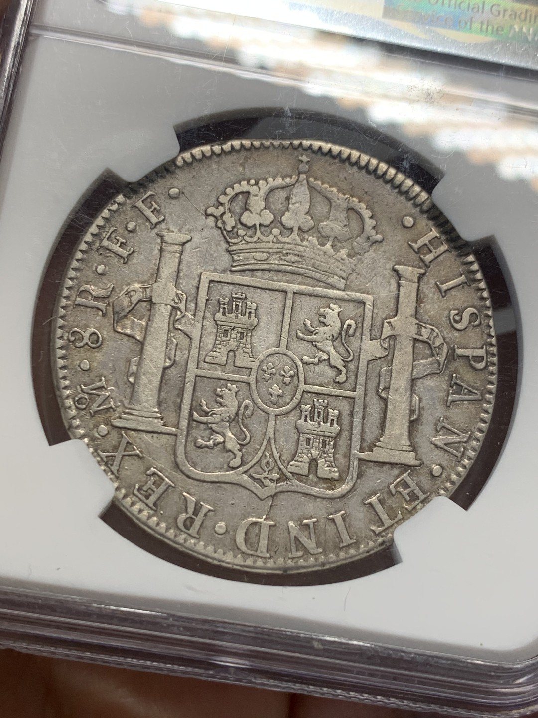 《竞宝斋》第128场-周日，周一 ，2场连拍（全场包邮） NGC XF40  1778年 墨西哥卡三大银币，有分难得，状态不错